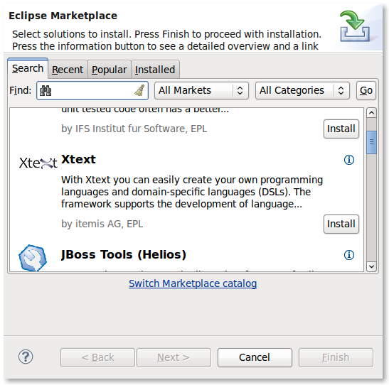 Eclipse market place